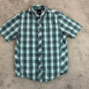 Prana Mens Short Sleeve Plaid Button‎ Down Shirt Small Casual Outdoors